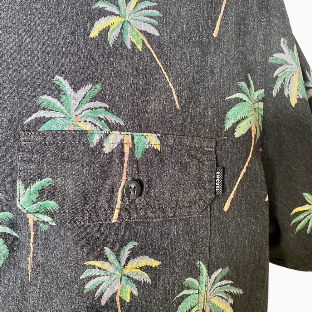 Rip Curl Palm Trees Short Sleeve Collared Shirt M… - image 3